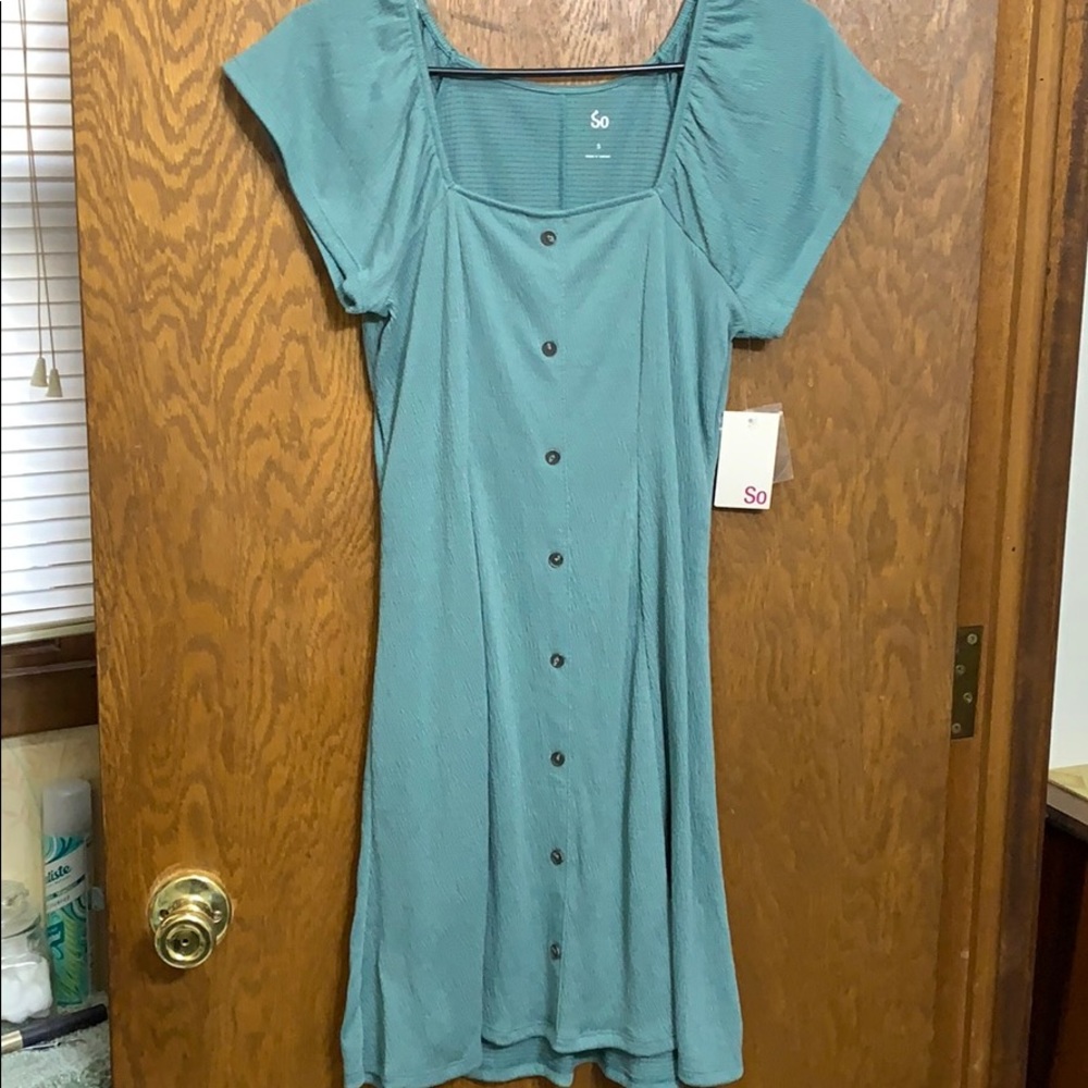 Square Neck Short Sleeve Dress